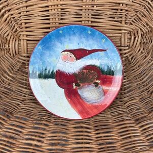 Certified International Susan Winget Enchanted Santa Christmas Plate